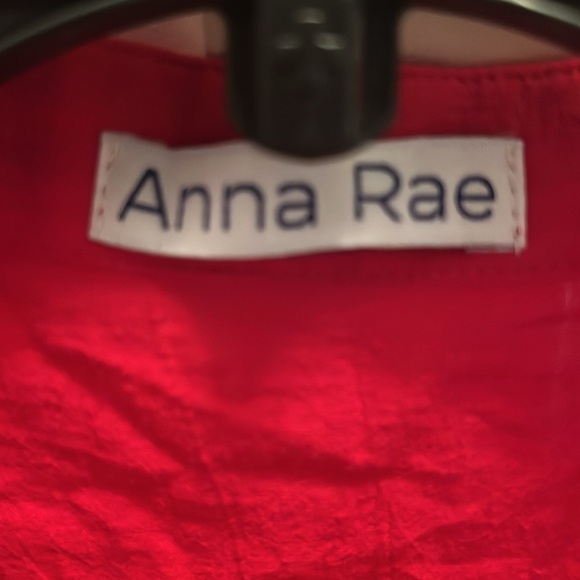 Anna Rae Ruffled Blouse Red Small - Picture 2 of 5